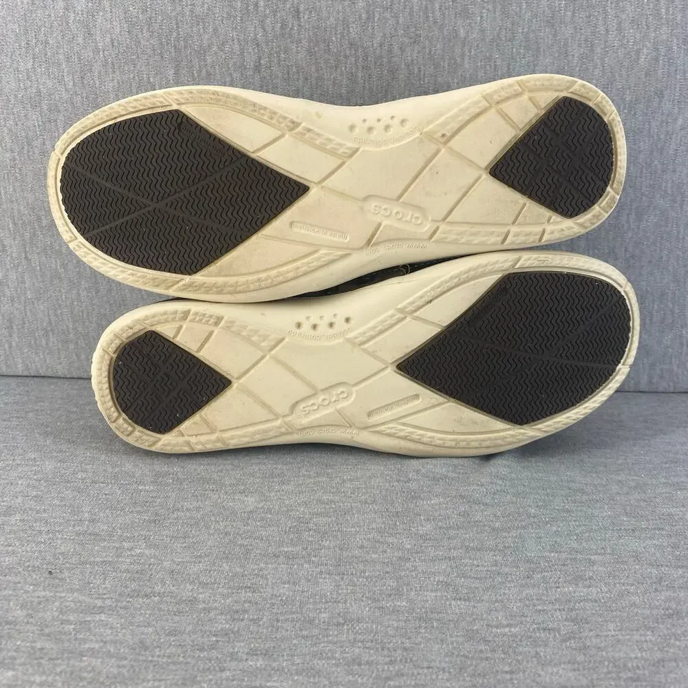 Crocs Men's Slip-On Canvas Boat Shoe in Tan/Brown